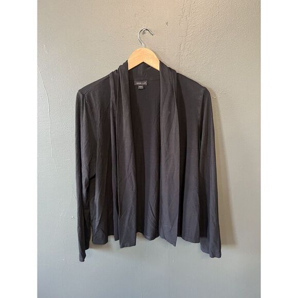 J. Jill Womens Wearever Black Open Front Cardigan Sweatshirt Size Large - Picture 1 of 3